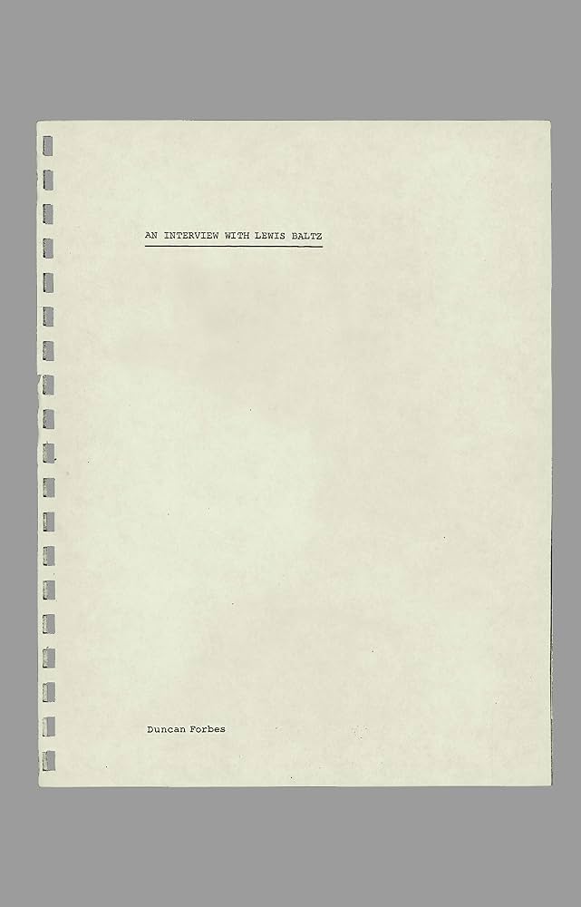 An Interview with Lewis Baltz